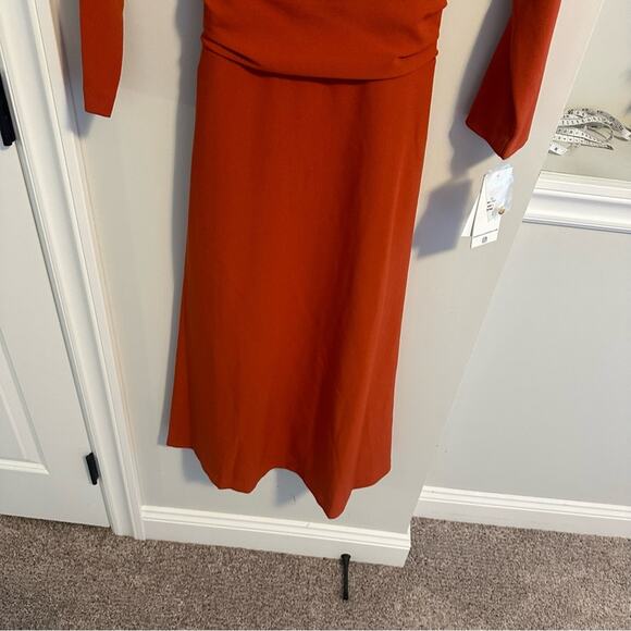 NWT Julia Jordan Burnt Orange Long Sleeve Maxi Dress 2 - Picture 9 of 12
